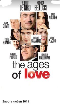 the age of love movie poster with many faces and people in squares on white background