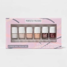 Perfectly Polished Set 6 Bottles Pinks Neutrals Glitter 081 Nail Polish Giftset Description: Perfectly Polished 6 Piece Nail Polish Gift Set .1 FL. OZ. Each New in Box. Nail Color 0.1 FL. Oz / 3 ml Each All items are available for inspection in our Florida warehouse. Pick up your order and save on shipping. Like us on Facebook for ebay coupons and deals: eBayOnlineWarehouse 4153 SW 47 Ave Unit 147 Davie, FL 33314 We combine shipping!!  Check out our other eBay listings. Some information about ou Manicure Essentials, Nail Polish Gift Set, Nail Polish Gift, Spring Fragrances, Target Beauty, Powder Nail Polish, Unique Stocking Stuffers, Nail Oil, Nail Polish Set