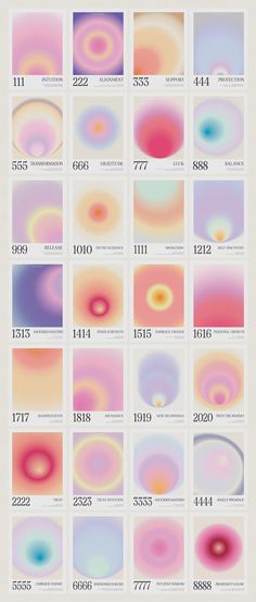 an abstract poster with different colors and sizes