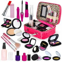 Girls Makeup Set, Make Up Kits, Pretend Makeup, Makeup Toys, Makeup Kit For Kids, Play Makeup, Lipstick Nails, Cosmetic Kit, Kids Pretend Play