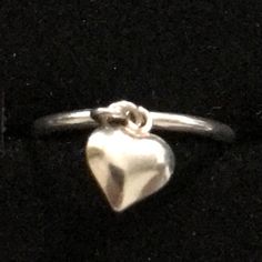 Heart Sterling Silver Dangling Charm Ring Size 6 Dr Accessories, Dangle Rings, Charm Ring, 6 Rings, Fame Dr, Charm Rings, Womens Jewelry Rings, Silver Heart, Heart Charm