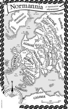 a black and white map of the middle earth