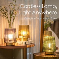 the cover of cordless lamp, light anywhere perfect for place without power is shown