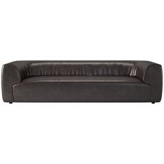 a black leather couch on a white background