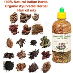 1 Bottle Ayurvedic Herbal Hair Oil Mix For Long, Thick, And Lustrous Hair Growth | eBay Spanish Cherry Flower, Spanish Cherry, Hair Growth Oil Recipe, Best Hair Growth Oil, Herbs For Hair Growth, Herbal Hair Oil, Herbal Hair Growth, Oil Infusion, Ayurvedic Hair Care