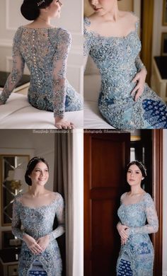 Half Up Half Down Braids, Bridesmaid Kebaya, Kebaya Simple, Kebaya Lamaran, Model Dress Kebaya, Batik Dress Modern, Kebaya Wedding, Kebaya Modern Dress, Batik Kombinasi