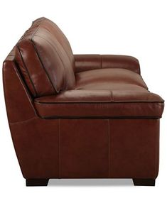 Furniture Myars 69" Leather Loveseat & Reviews - Furniture - Macy's Macy Furniture, Leather Couches Living Room, Brown Leather Couch, Top Grain Leather Sofa, Leather Sofa Living Room, Bernhardt Furniture, Sofa Review, Office Sofa, Leather Living Room Set