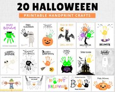 20 halloween printable handprint crafts for kids to make and sell on the web