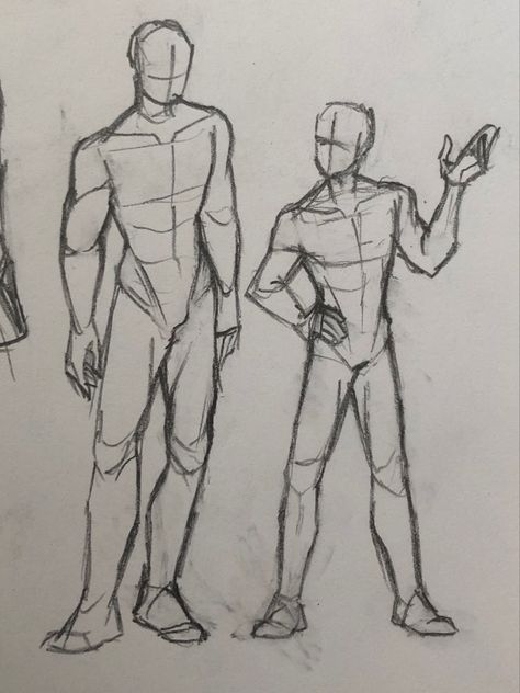 Character That Represents Me, Drawing Base Body Shapes, Simple Anatomy Sketch, Bases For Art, Two People Pose Drawing Reference, Buff Character Reference, Drawing Male Body Reference, Muscular Drawing Base, Man Figure Drawing Reference