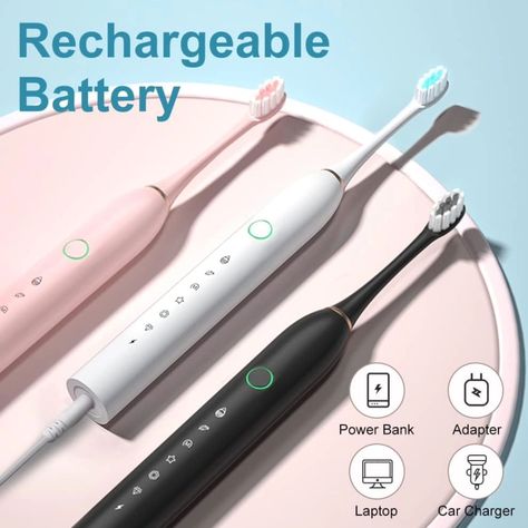 2 Pack Sonic Electric Toothbrush Only $17.x w Clip the Coupon and apply CODE: 50W72FTO 🤯 Link to purchase is located in my bio/profile @minionrun_deals Sonic Electric Toothbrush, Sonic Electric, Sonic Toothbrush, Manual Toothbrush, Electric Toothbrush, Charger Car, Rechargeable Batteries, Power Source, Usb Cable