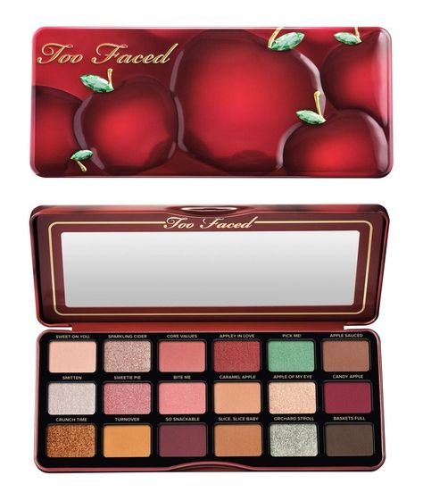 The new Too Faced Appley In Love Eyeshadow Palette for Fall 2024 has landed and there are no pumpkins to be had this year! You may well be used to Too Faced going in deep with the pumpkins for Fall but this year they decided to take on apples and I don’t hate that. We’ve […] Two Faced Eyeshadow, Apple Makeup, Makeup Inventory, Too Faced Eyeshadow Palette, Bb Cream Reviews, Too Faced Palette, Too Faced Eyeshadow, Red Eyeliner, Maybelline Color Tattoo