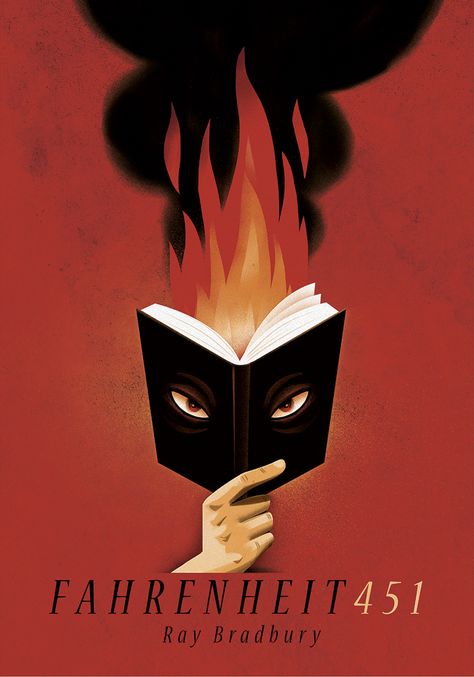 Fahrenheit 451 – Pep Boatella Classic Books, Zed League Of Legends, Fahrenheit 451, Ray Bradbury, Cool Books, Book Posters, Book Cover Art, Classic Literature, Aesthetic Themes