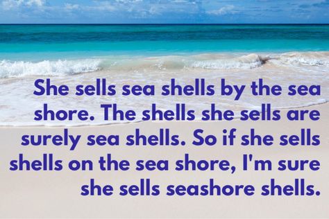 Say it 5 times fast without making any mistakes. 😂 She sells sea shells by the sea shore. The shells she sells are surely sea shells. So if she sells shells on the sea shore, I'm sure she sells seashore shells. She Sells Seashells By The Seashore, Sea Shore Quotes, Tongue Twisters, She Sells Seashells, English Language Teaching, Sea Shore, Language Teaching, Why Do People, Girl House