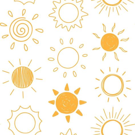 Sunshine Doodle Drawings, Sun Drawings Aesthetic, Sunset Doodle Simple, Sun Doodle Art, Cute Sun Doodle, Simple Doodle Patterns, Sun Drawing Cute, Sun Sketch Simple, How To Draw The Sun