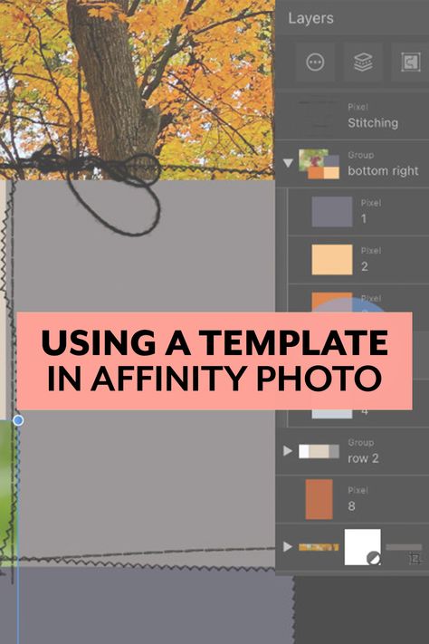 Using a Template in Affinity Photo tutorial from The Studio Affinity Photo Tutorial, Affinity Publisher, Photography Software, 1 Pixel, Ipad Tutorials, Affinity Photo, Scrapbook Tutorial, Affinity Designer, Design Software