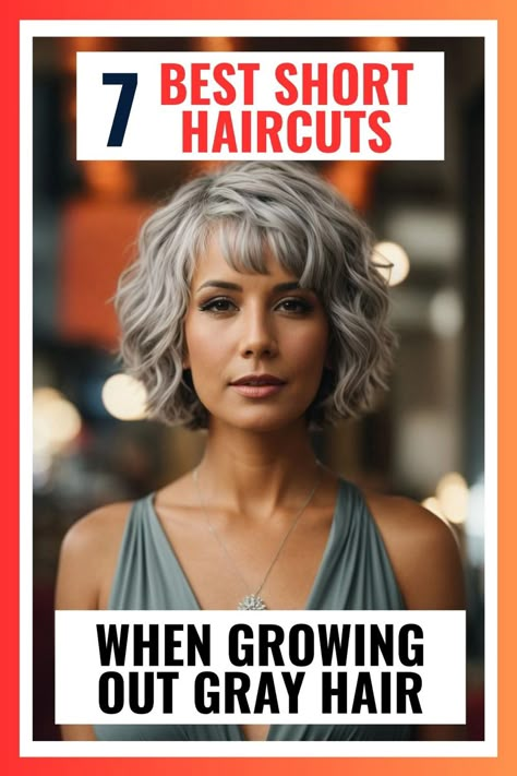 Transitioning to gray hair? Explore stylish short haircuts to ease the journey. From understanding the gray hair transition process to choosing the right products and haircuts, get the best tips to embrace your natural beauty with confidence! Shoulder Length Grey Hair With Layers, White Grey Hair With Low Lights, Curly Grey Hair Natural Curls Short Hairstyles, Short Hairstyle Women Grey Hair, Grey Transition Hair Going Gray, Growing Out Gray Hair Blending Blonde, Grey Blending Short Hair, Natural Grey Curly Hair, Going From Brown To Grey Hair