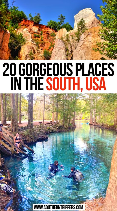 20 Gorgeous Places in the South, USA Best Things To Do In Every State, Travel In Usa Top 10, Top 10 Places To Visit In The Us, Best Us Road Trips, Amazing Places To Visit In The Us, Cheap Trips In The Us, Fun Places To Visit In The Us, Vacation Locations United States, Cool Places In The Us