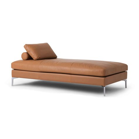 Chaises and Daybeds | Double and Single Daybeds | EQ3 Daybed Lounge, Modern Chaise Lounge, Modern Chaise, Leather Daybed, Feather Top, Sitting Areas, Leather Chaise, House Deco, Bench Seating