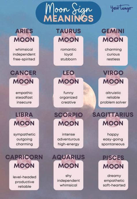 What Your Moon Sign Means And How To Find It, According To Astrology Half Moon Meaning, Moon Zodiac Signs, Zodiac Signs Personality Traits, Moon Sign Meaning, Scorpio Moon Sign, Virgo Moon Sign, Moon Sagittarius, Zodiac Signs Personality, Moon Taurus