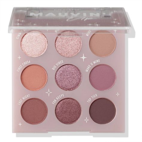 ColourPop’s 9-pan Pressed Powder Palettes feature a mix of matte and metallic finishes. Create any look from soft glam to sultry eyes with super pigmented shades that apply smoothly and blend like a dream. Tip: Apply with your favorite shadow brushes. Flat and firmer brushes will give the most color payoff. Fluffier brushes are great for blending. Use a small angled brush to line the eyes. Colourpop Eyeshadow Palette, Beginner Eyeshadow, Colourpop Eyeshadow, Peach Palette, Powder Palette, Colourpop Makeup, Natural Eyeshadow, Lots Of Makeup, How To Apply Eyeshadow