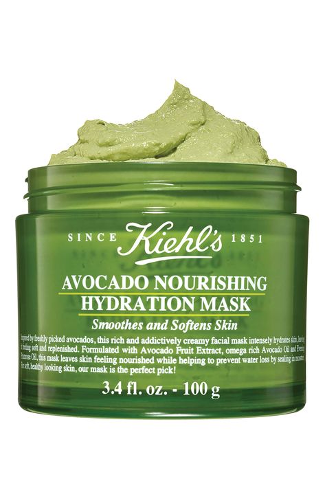 Kiehls Avocado Mask, Best Facial Masks, Avocado Skin Care, Maintance Routine, Face Care Routine Products, Selfcare Wishlist, Kiehls Face Mask, Green Skin Care, Lush Face Mask