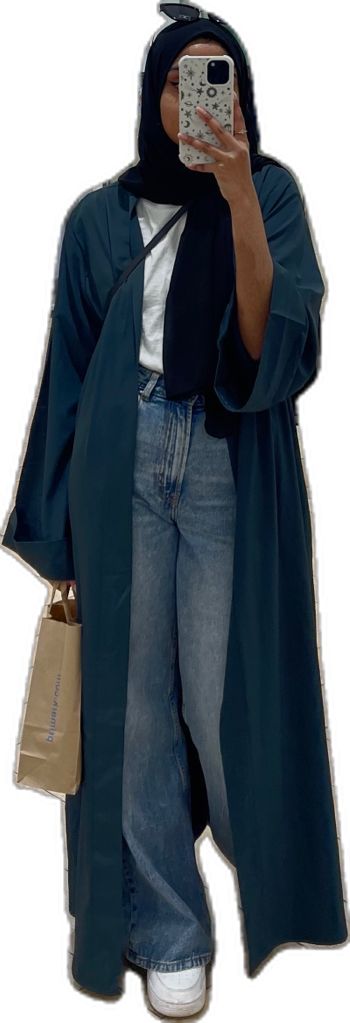 Casual abaya look. Jeans from h&m, abaya from Moonlite apparel online Abaya And Jeans, Abaya Outfit Ideas, Abaya Look, Movie Bloopers, Casual Abaya, Abaya Outfit, Modest Casual Outfits, Abaya Designs, Hijabi Outfits