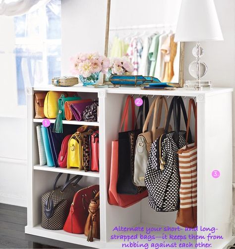 Sharing some Bedroom Closet Organization Ideas to get you motivated and inspired to get your day off on a great start. Old Dressers, Organizar Closet, Purse Storage, Handbag Storage, Ideas Para Organizar, Bilik Tidur, غرفة ملابس, Handbag Organization, Master Closet