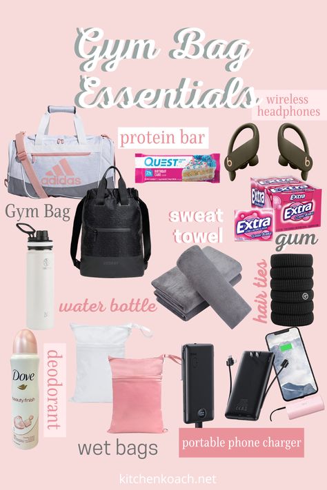 14 items everyone women should have in thier gym bag, workout bag essentials for women Gym Neccesities, What To Put In Your Gym Bag For School, Shower Bag For Gym, Best Sports For Girls, Packing A Gym Bag, Gym Things To Bring, What To Put In My Gym Bag, Gym Items For Women, Daily Essentials Women