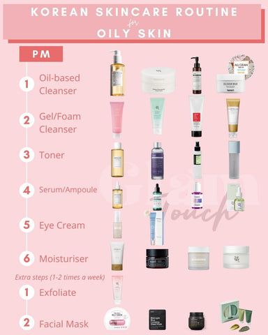 Skincare Routine For Oily Skin Steps, Skincare Steps For Oily Skin, Oily Combo Skin Care Routine, Morning Korean Skincare Routine, Korean Skin Care Routine For Oily Skin, Best Korean Skincare Products For Oily Skin, K Beauty Skincare Routine, Korean Skincare Routine Am And Pm, Korean Skincare Order