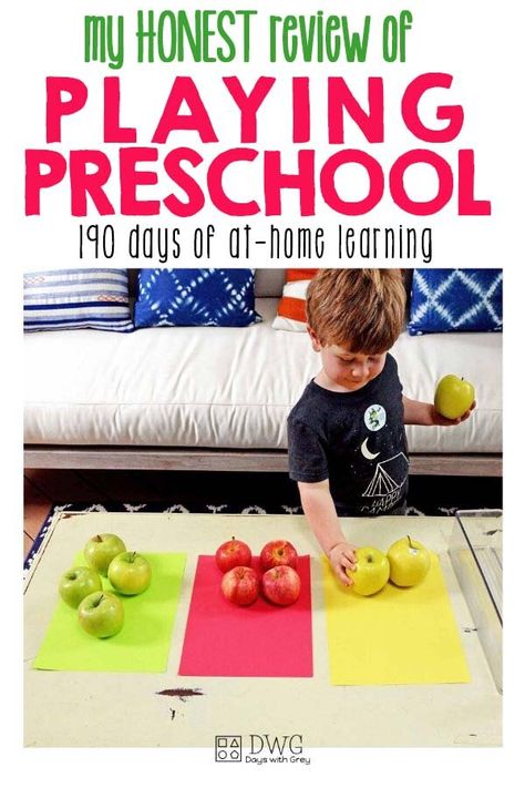 Playing Preschool review Montessori, Playing Preschool Curriculum, Learning Through Play Preschool, Playing Preschool Busy Toddler, Play Based Learning Preschool, Playing Preschool, September Apples, Play To Learn Preschool, Activities For Kids At Home