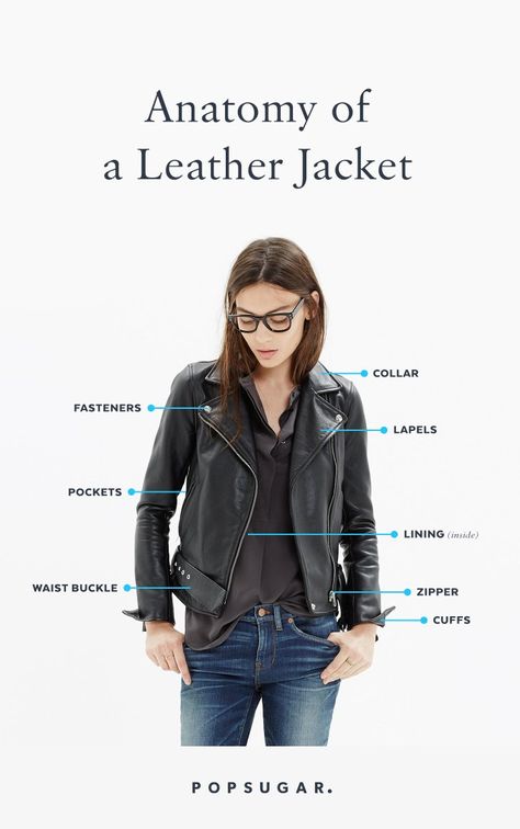 The Ultimate Guide to a Leather Jacket and All of Its Parts Leather Jacket Details, Clothes Words, Travel Coat, Womens Black Belt, Jacket Drawing, Jacket Outfit Women, Biker Jacket Men, Jacket Blouse, Questions To Ask Yourself