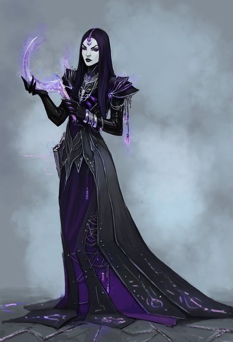 Warlock by NeexSethe on DeviantArt Dark Mirror, Dark Fairytale, Dnd Stuff, Karakter Disney, Book Character, Dark Elf, Character Inspo, Black And Purple, Arte Fantasy