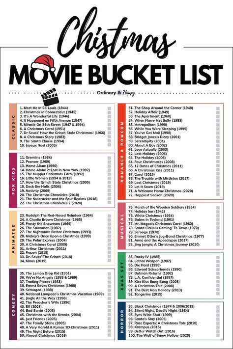 100 Christmas Movies to Watch this Holiday Season (the Ultimate Christmas Movie Bucket List) December Movies List, Christmas Classics Movies, Bucket List Movies To Watch, Christmas Movie List 2022, Winter Movie Bucket List, New Year Movies List, Christmas Movie List 2023, Christmas Film List, Christmas Movies Bucket List