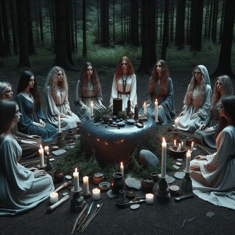 30 Beginner’s Guide to Coven Practices In the world of witchcraft and Wicca, a coven is traditionally a gathering or community of witches who come together for rituals and practices. Covens, which were feared and misunderstood during the witch trials of the 16th and 17th centuries, have now become a symbol of spiritual exploration and community for many modern practitioners. These […] The post 30 Beginner’s Guide to Coven Practices appeared first on Witchcraft For Beginners. Coven Activities, Fantasy Witch Aesthetic, Witch Coven Aesthetic, Witch Coven Photoshoot, Witch Core Aesthetic, Coven Aesthetic, Witch Gathering, Witch Healing, Coven Of Witches