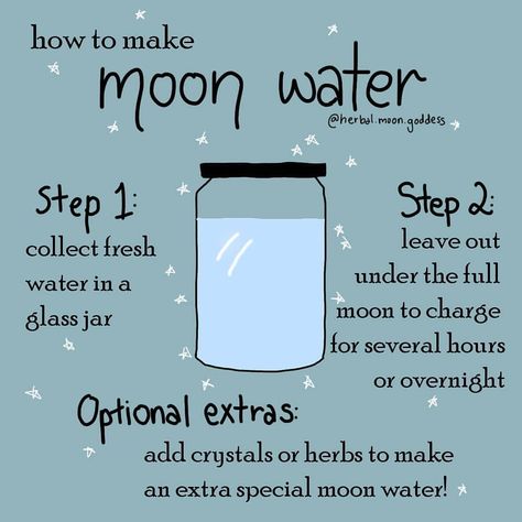 Have you ever made moon water? 🌕💦⠀ .⠀ Step 1: collect some fresh water into a glass jar. Rainwater is ideal but otherwise opt for the… Make Moon Water, Glume Harry Potter, Spells For Beginners, Magia Das Ervas, Moon Water, Wiccan Magic, New Moon Rituals, Witch Spirituality, Grimoire Book