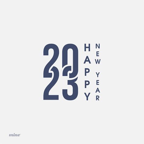 New Year Card Design Graphics, Happy New Year Logo 2023, New Year Design Graphic, New Year Post Design, 2023 Number Design, Happy New Year 2023 Design, Happy New Year Post, 2023 Font, New Year Card Ideas