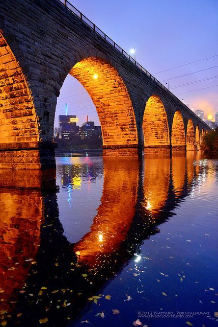 Stone Arch Bridge, Minneapolis, Minnesota Stone Arch Bridge Minneapolis, Amazing Bridges, Stone Arch Bridge, Bridge Over Troubled Water, High Bridge, Reflection Photography, Arch Bridge, Stone Arch, Mobile Photo