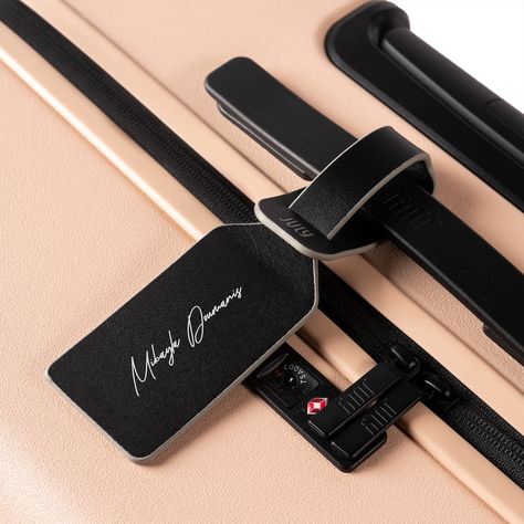 Personalised Leather Luggage Tag Australia | July®️ Personalised Luggage Tags, Small Leather Accessories, Leather Tags, Leather Luggage Tag, Personalized Luggage, Travel Luggage Tag, Leather Luggage Tags, Leather Luggage, At A Glance