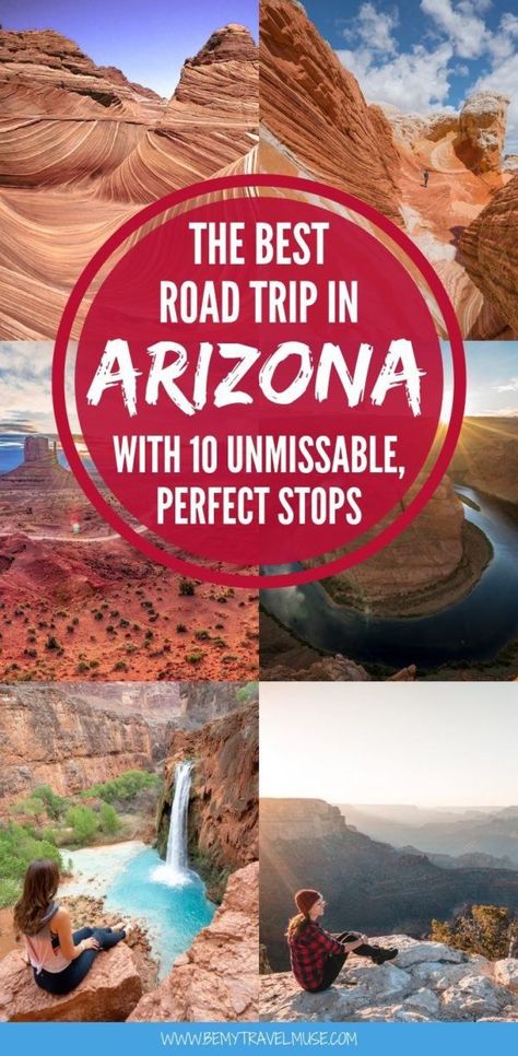 An Awesome Arizona Itinerary Havasu Falls Hike, Arizona Itinerary, Places Photos, Arizona Vacation, Havasu Falls, Arizona Road Trip, Road Trip Destinations, Arizona Travel, Travel Nursing