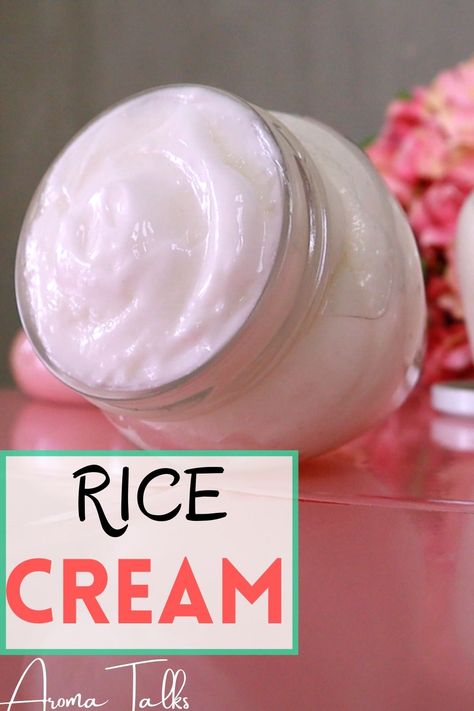 Rice Cream for face Korean|Skin Whitening & Anti Aging Rice Cream|Korean Inspired DIY Rice Cream Rice Cream For Face, Rice Face Cream, Korean Face Cream, Face Cream Diy, Face Cream Recipe, Rice Cream, Diy Face Moisturizer, Homemade Face Cream, How To Make Cream