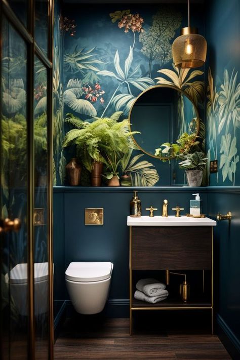 Dekorere Bad, العصور الوسطى, Toilet Room Decor, Jade Design, Small Toilet Room, Dark Bathrooms, Bilik Mandi, Interior Design Per La Casa, Toilet Room