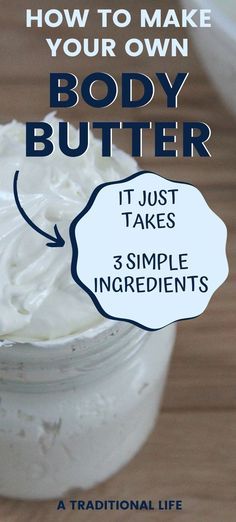 Natural Body Butter Diy, 2 Ingredient Body Butter, Easy Whipped Body Butter Diy, Whipped Body Butter Recipe Homemade, Making Your Own Body Lotion, Diy Whipped Coconut Oil Body Butter, Homemade Body Butter Non Greasy, Simple Body Butter Recipe, Homemade Cocoa Butter Lotion