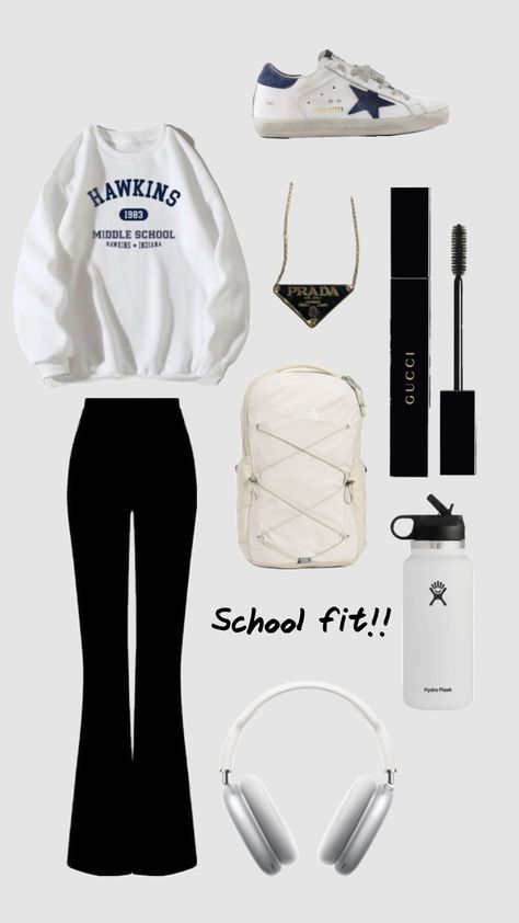 Cute casual school outfit!! #outfit #outfitinspo #schooloutfit Cute Simple Outfits For School, Everyday School Outfits, Cute Middle School Outfits, Preppy Outfits For School, First Day Outfit, Middle School Outfits, Simple Outfits For School, Look Legging, Looks Pinterest