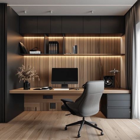 From Chaos to Calm: How to Design a Minimalist Office It Home Office, Minimalist Office Design Workspaces, Basement Office Ideas Layout, One Wall Office, Home Work Stations Ideas, Home Studies, Modern Home Office Design Minimalist, Study Ideas Room Home Office, Home Office Design For Men