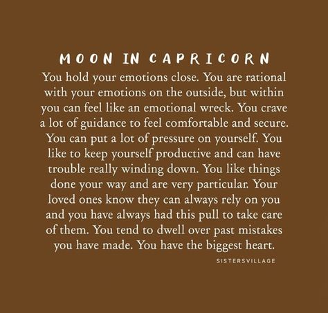 Astrology - Moon in Capricorn Sagittarius Sun Capricorn Moon, Moon Sign Capricorn, Taurus Sun Capricorn Moon, Moon In Capricorn Astrology, Capricorn Sun Capricorn Moon, Scorpio Sun Capricorn Moon, Moon In Capricorn Aesthetic, Capricorn Moon Women, Capricorn Moon Aesthetic