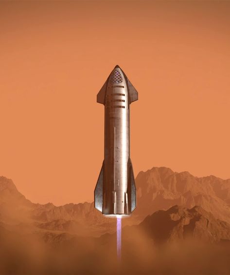 SpaceX's Starship landing on Mars by iamVisual Planets, Mars Landing, First Astronaut, Spacex Starship, Red Planet, Future Design, Solar System, Spaceship, Mars