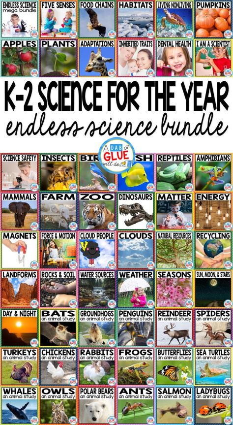 Engage your class in an exciting hands-on experience learning all about science! Endless Science Mega {Growing} Bundle is perfect for science in Preschool, Pre-K, Kindergarten, First Grade, and Second Grade classrooms and packed full of inviting science activities. Excite your learners with the study of Life Science, Physical Science, Earth Science, and Animal Studies. These studies are perfect for any time of the year. This is a GROWING SCIENCE BUNDLE that will have your students learning all a Science Safety, Science Unit Studies, Science Earth, Animal Studies, Second Grade Science, Science Stem, 1st Grade Science, First Grade Science, Science Lesson Plans