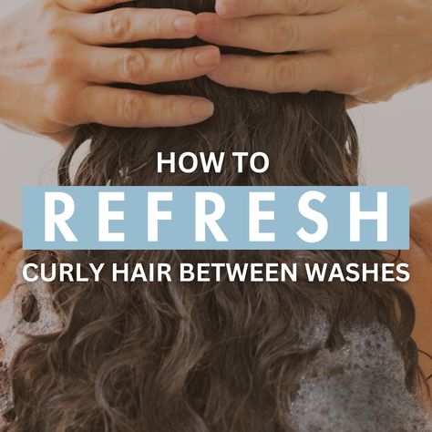 How to Refresh Curly Hair Between Washes How To Freshen Curly Hair, Refreshing Curly Hair Without Washing, Next Day Curly Hair Refresh, Curly Refresh Routine, Refresh Curly Hair Next Day, Reviving Curly Hair, Day 2 Curly Hair Refresh, Refresh Curls Next Day, How To Refresh Curly Hair