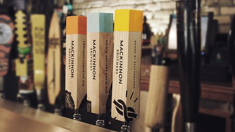 MacKinnon Brothers Brewing Co. on Behance Brewery Decor, Custom Beer Tap Handles, Mead Wine, Bar Stuff, Wood Packaging, Craft Brew, Bar Tap, Home Brewery, Bar Designs