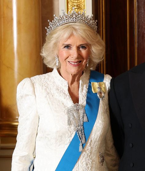 Camilla Parker Bowles Just Wore a ‘Stomacher’ in a New Royal Portrait—and We’re Obsessed with the Royal Jewelry Trend British Royal Family Tree, Camilla Queen, Royal Family Trees, Queen Consort, Queen Camilla, Camilla Parker Bowles, Her Majesty The Queen, Royal Jewels, Princess Charlotte